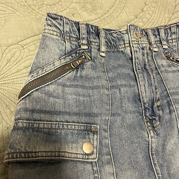 Free People We The Free 24 Denim Pocket / Zipper Skirt - Size 24 US - Picture 5 of 16